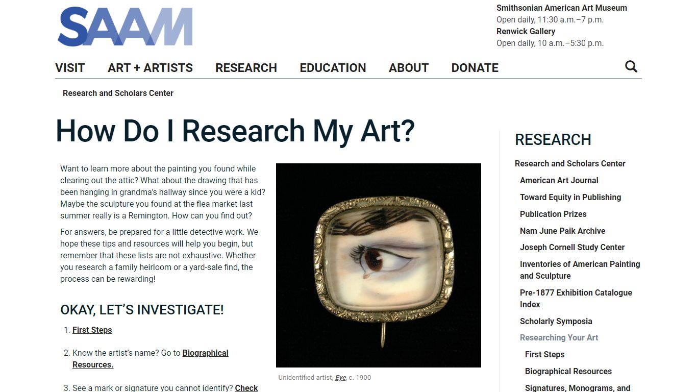 How Do I Research My Art? | Smithsonian American Art Museum